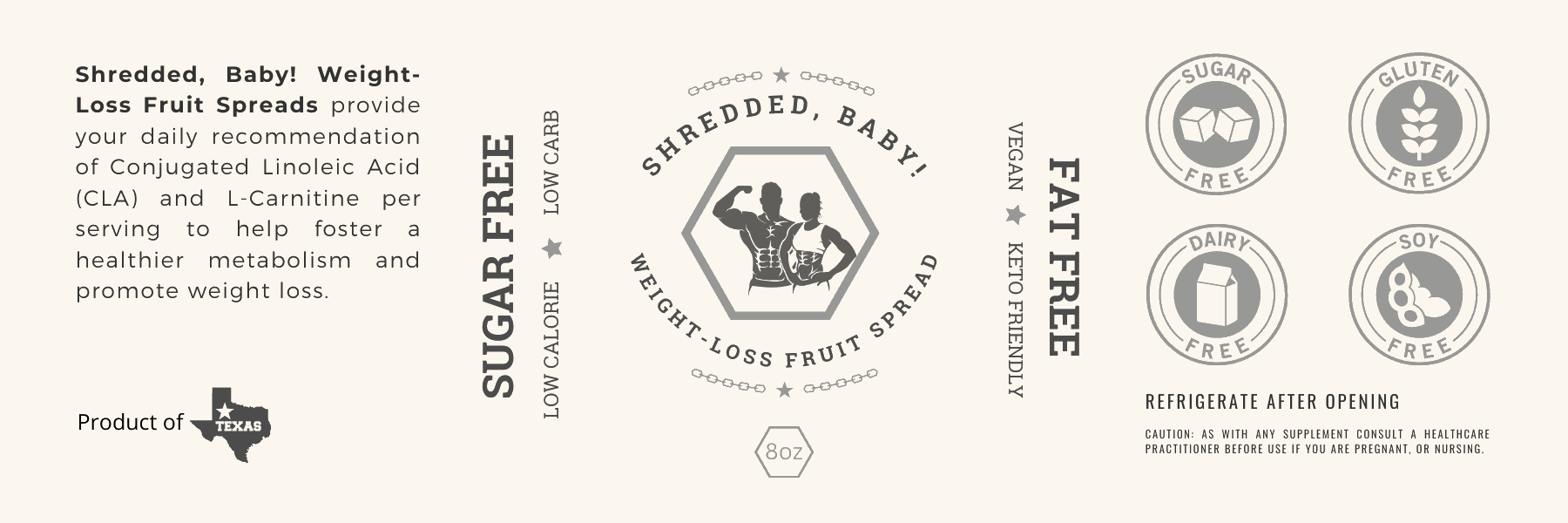 Shredded, Baby! Cherry Berry Weight-Loss Fruit Spread  [8 Ounces]