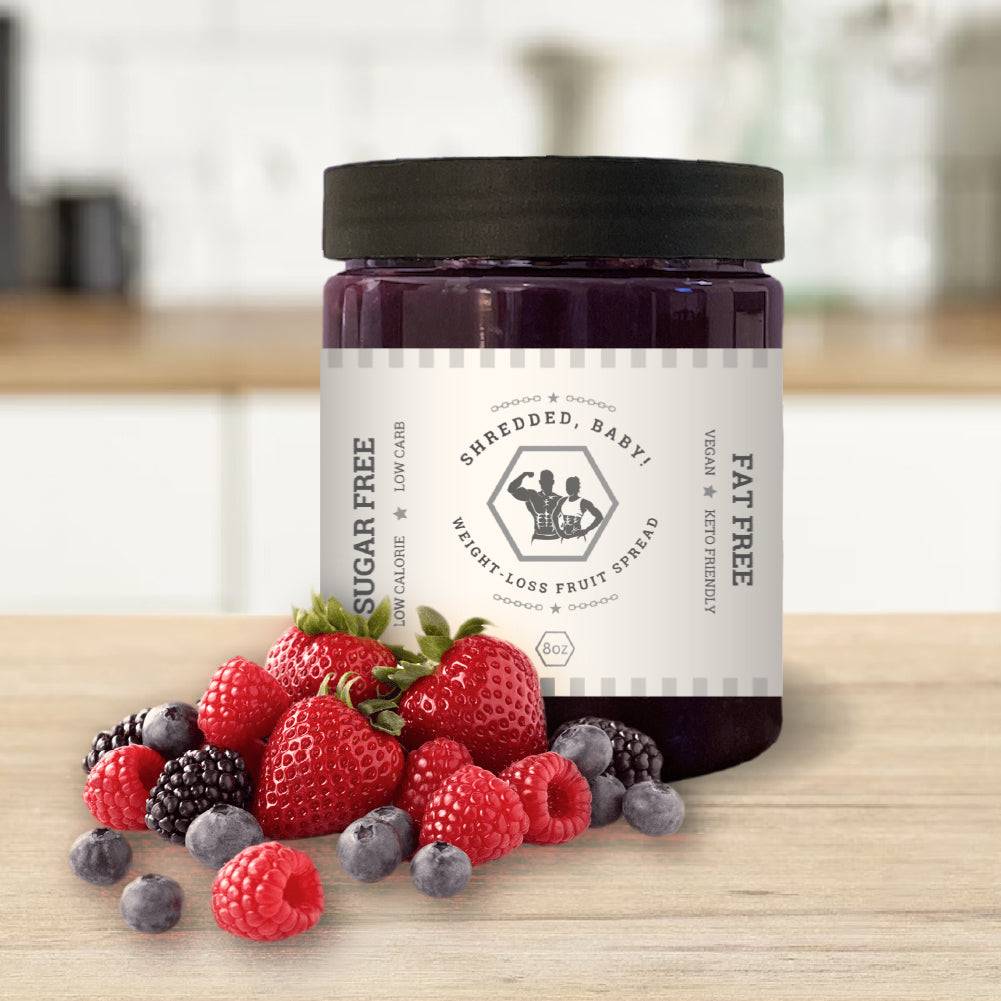 Shredded, Baby! Mixed Berry Weight-Loss Fruit Spread [8 Ounces]