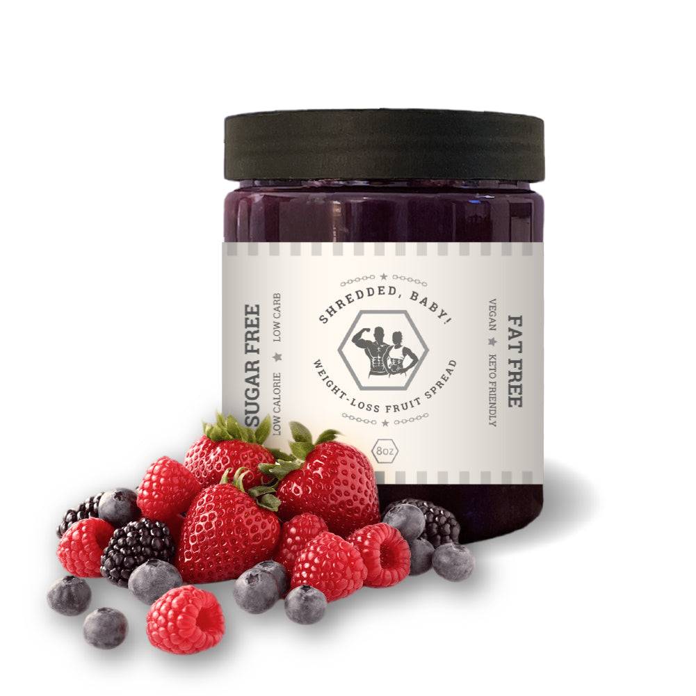 Shredded, Baby! Mixed Berry Weight-Loss Fruit Spread [8 Ounces]